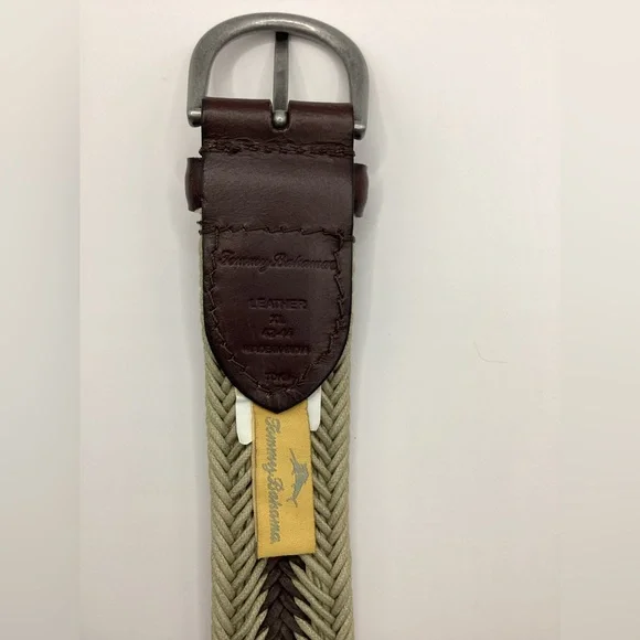 Tommy Bahama Leather And Fabric Woven Braid Belt - Picture 6 of 9